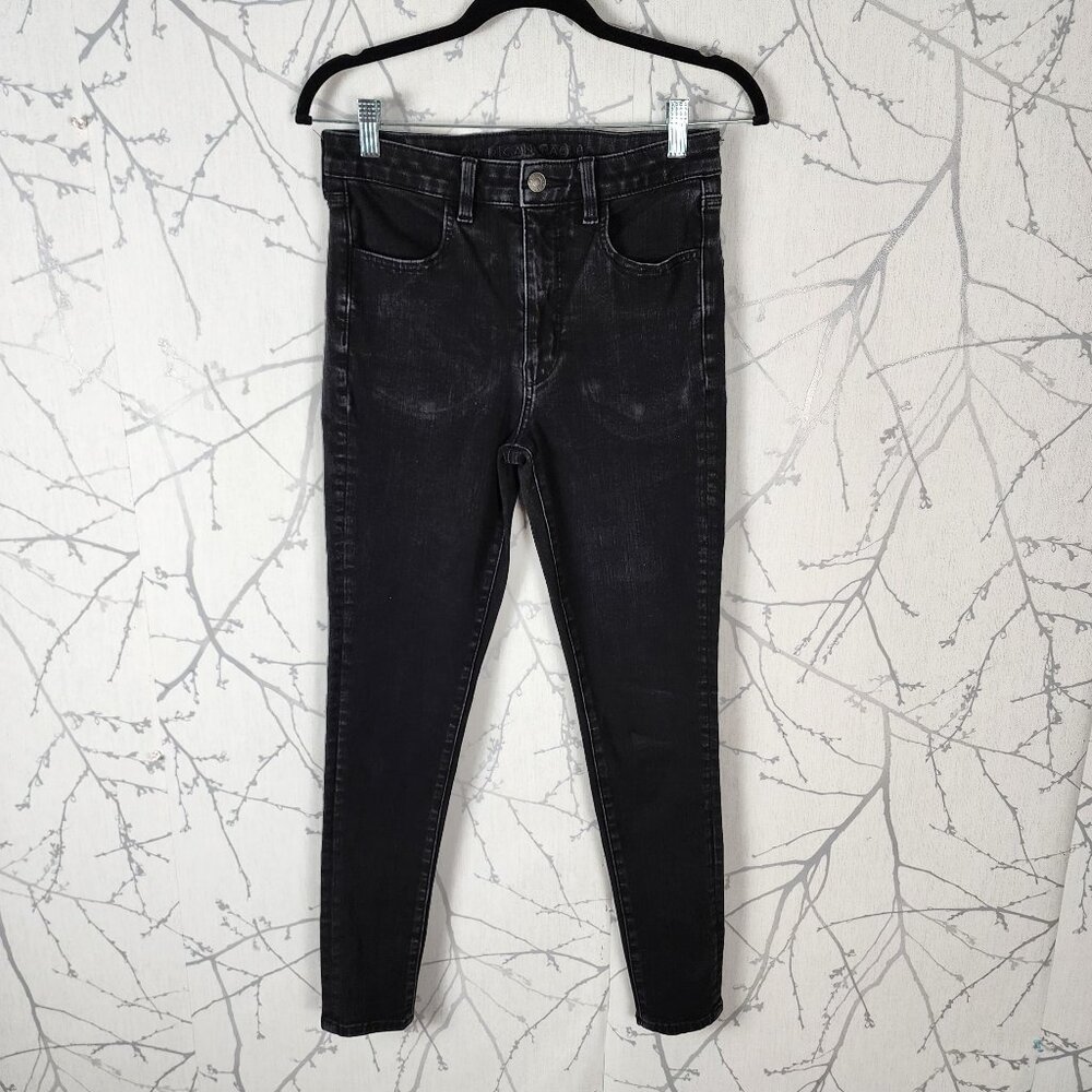 American Eagle Black Wash Super High Rise Jeggings